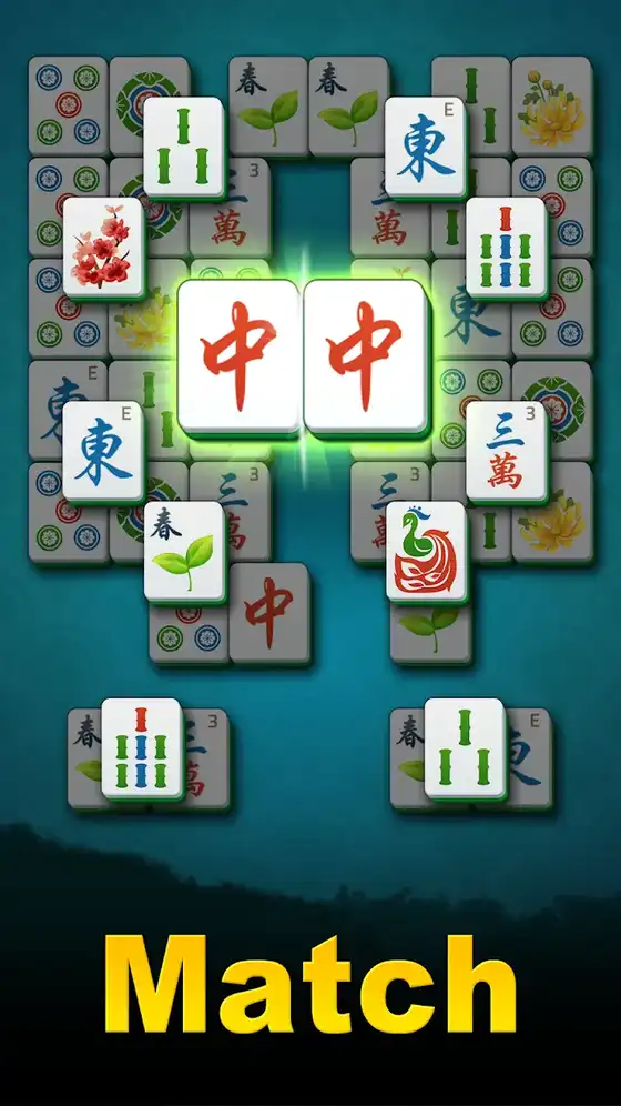 Παραδοσιακό ταμπλό του Mahjong Solitaire: Classic με κινέζικα σύμβολα στα πλακίδια